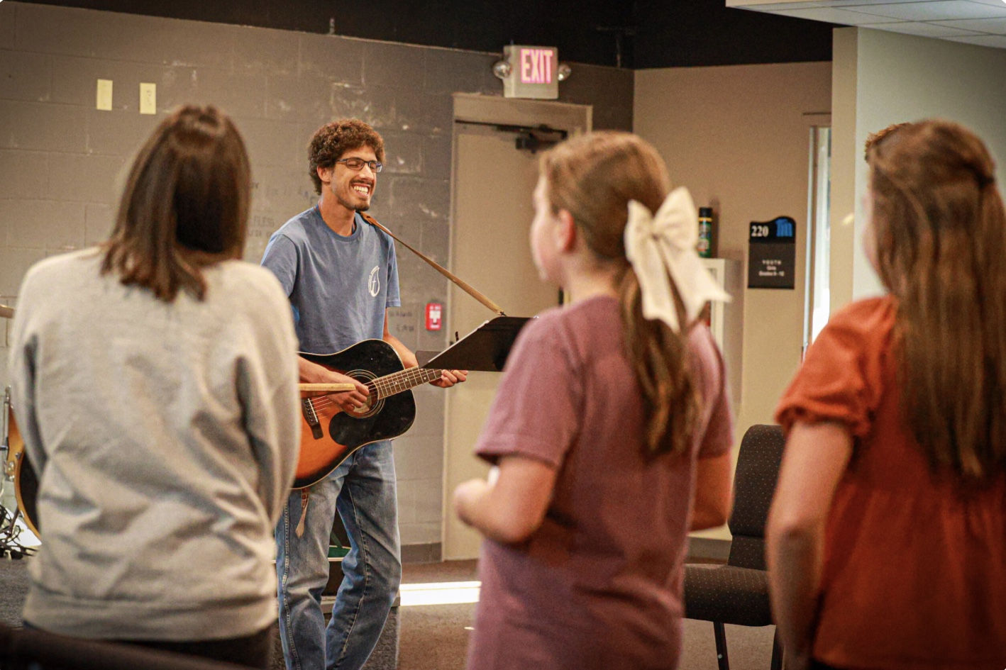 The Waterville youth group worships.