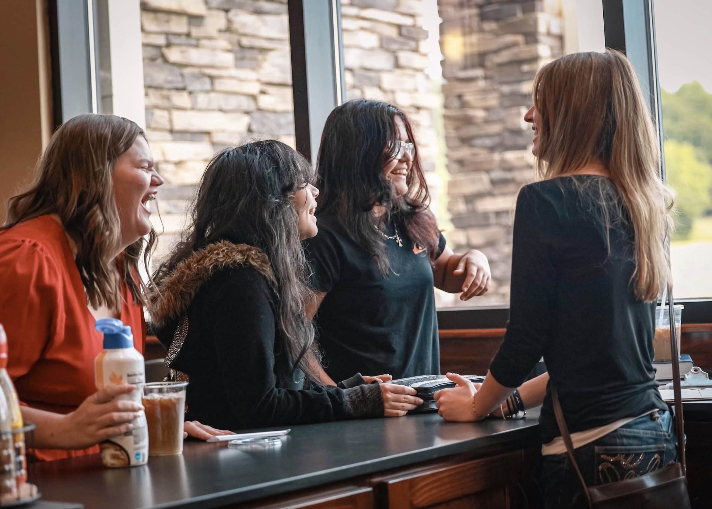 southern baptist, church, girls talking, coffee